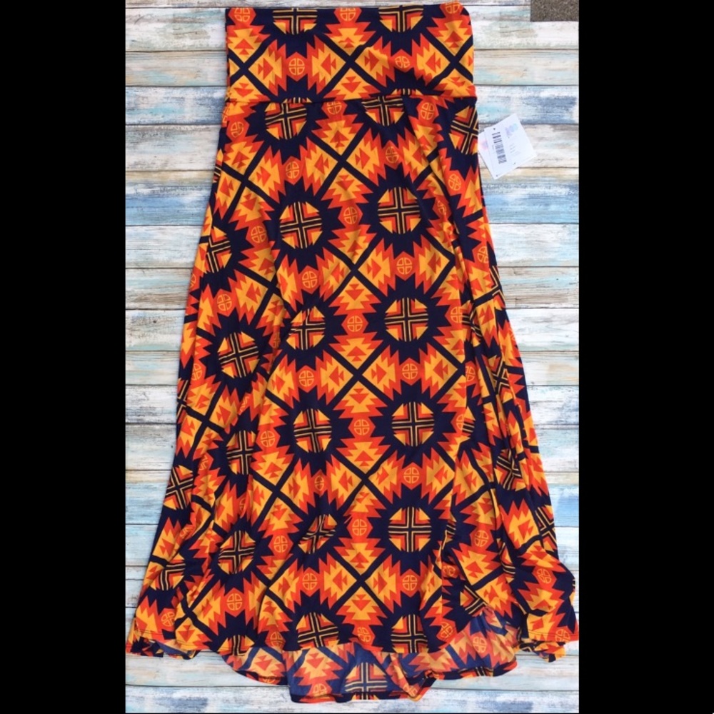LuLaRoe Aztec print Maxi skirt size large